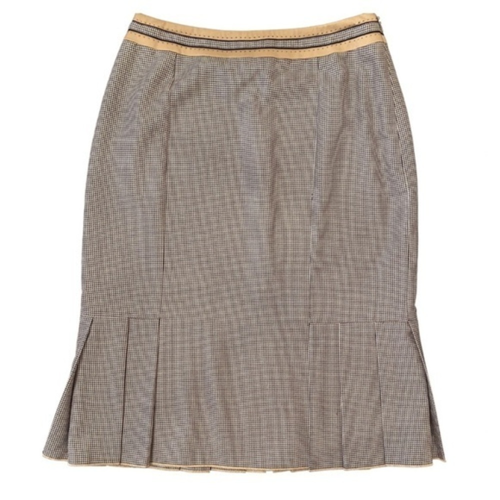 CARLISLE Vintage Houndstooth Fluted Pencil Skirt